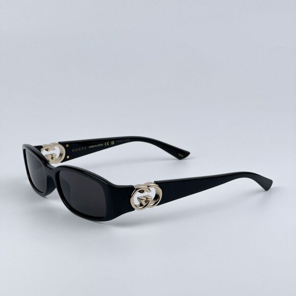 Gucci GG1661S 001 BRAND NEW Sunglasses Black Grey Rectangle Unisex main image 8